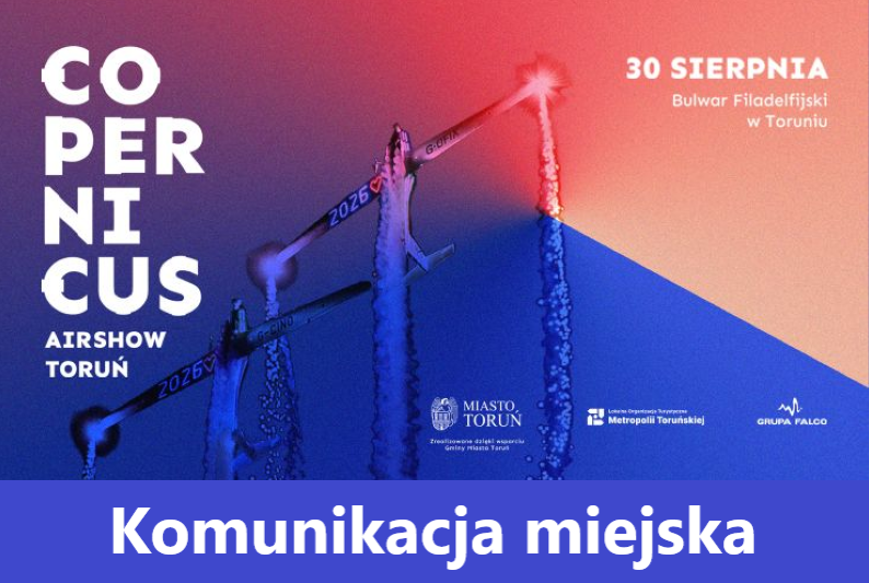 Komunikacja miejska podczas Copernicus Airshow Toruń - grafika