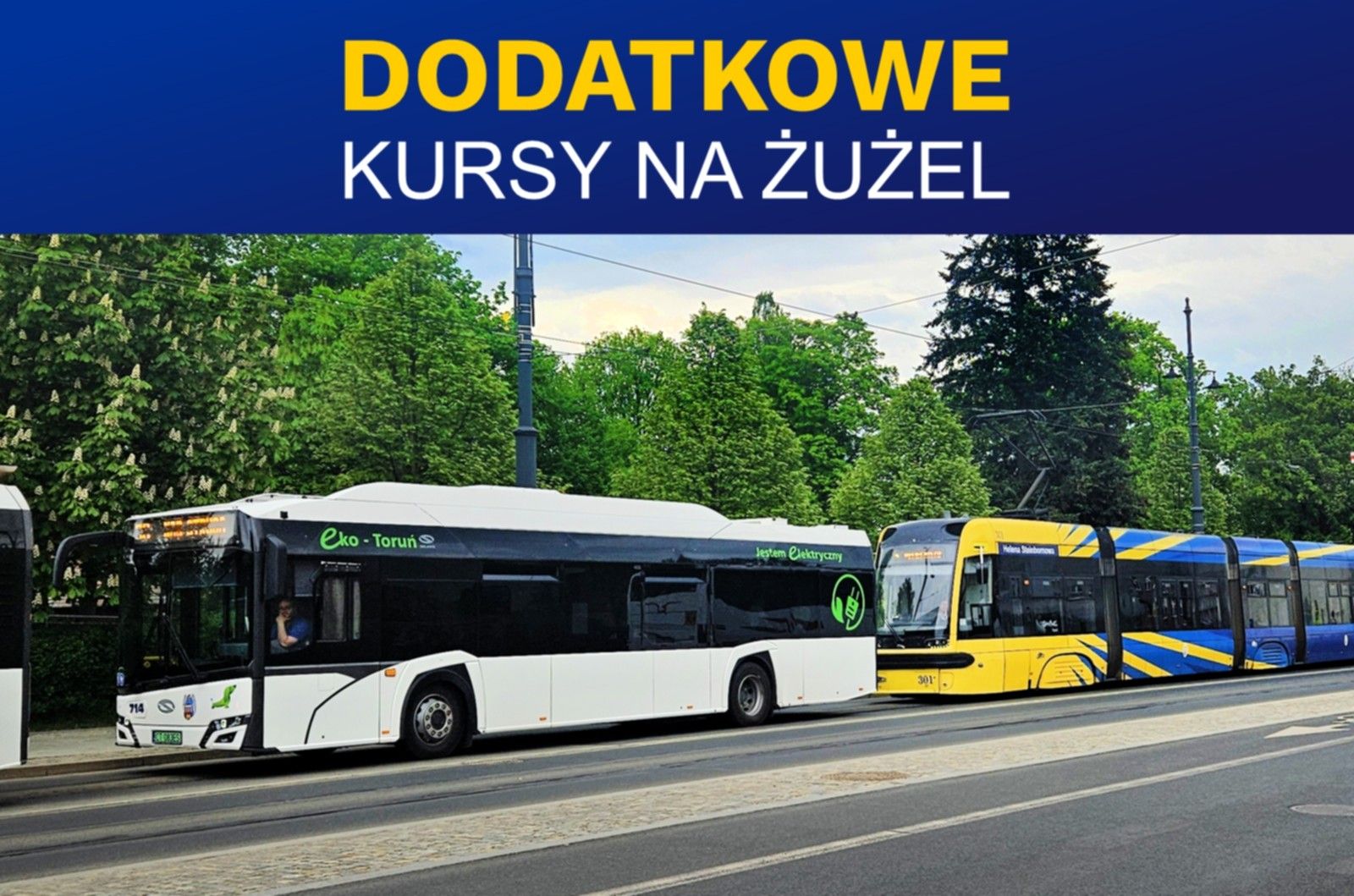 Autobus i tramwaj MZK w Toruniu - zapowiedź dodatkowych kursów na zawody na Motoarenie